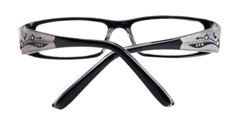 Clarissa Black Rectangle Plastic Eyeglasses