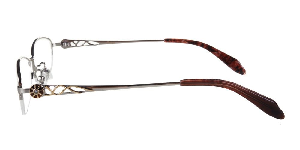 Cecillia Sliver Oval Metal Eyeglasses