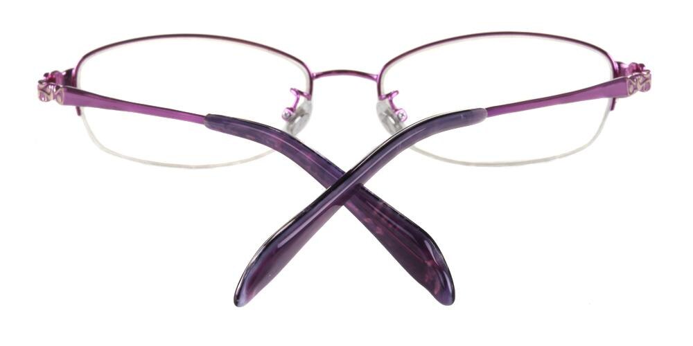 Bessie purple Oval Metal Eyeglasses