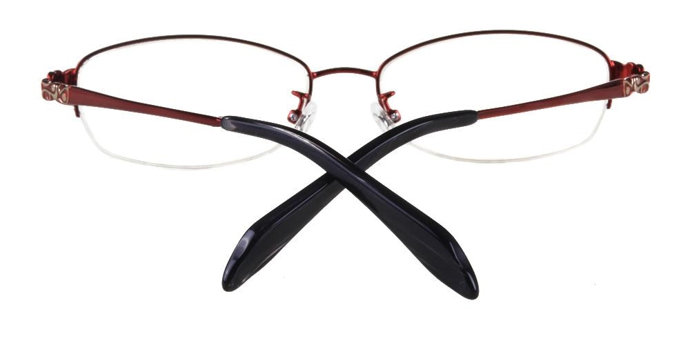 Bessie Red Oval Metal Eyeglasses