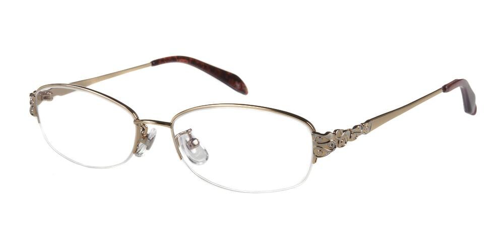 Bessie Gloden Oval Metal Eyeglasses