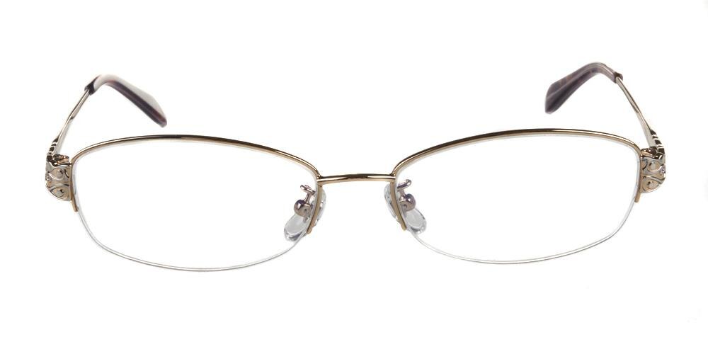 Bessie Gloden Oval Metal Eyeglasses