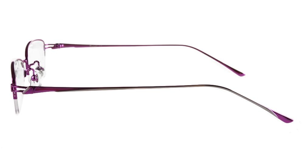 Amelia purple Oval Metal Eyeglasses