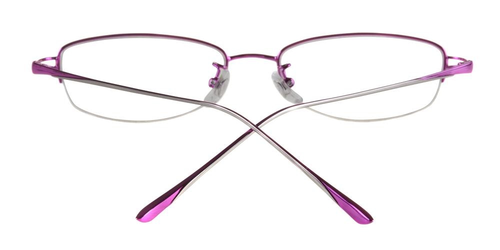 Amelia purple Oval Metal Eyeglasses