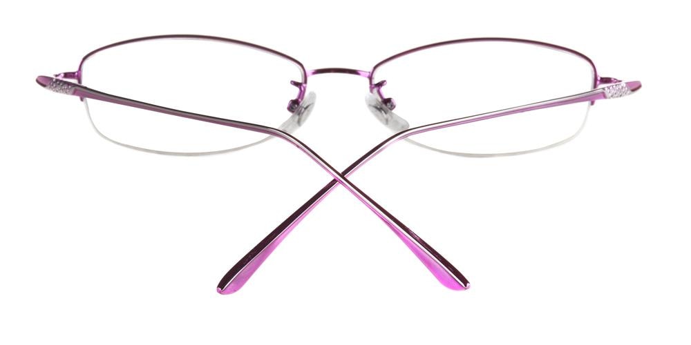 Agnes purple Oval Metal Eyeglasses