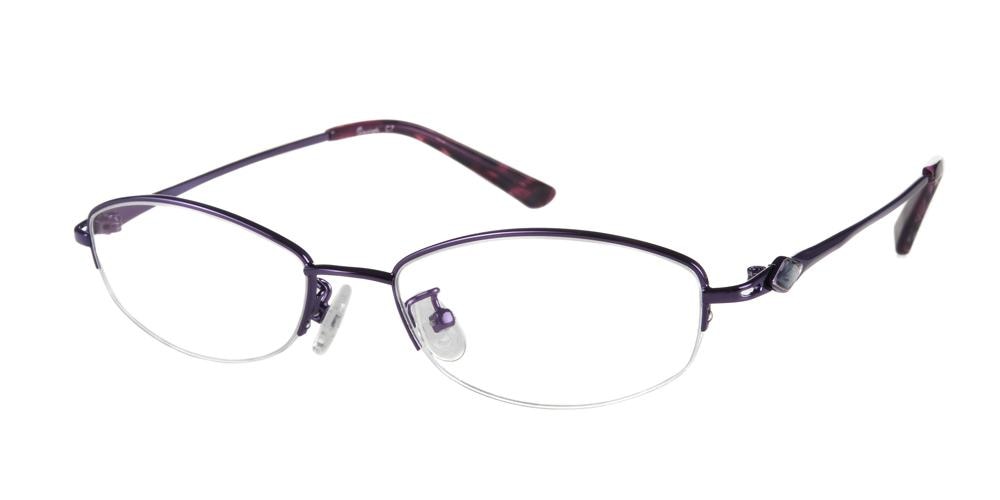 Petty purple Oval Metal Eyeglasses