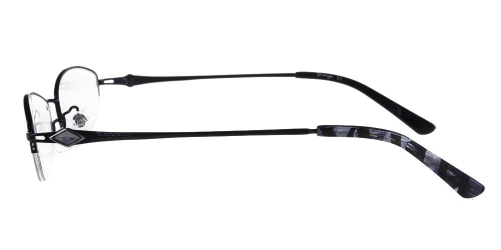 Petty Black Oval Metal Eyeglasses