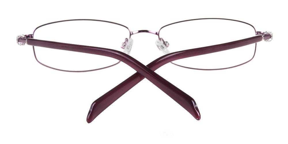 Evelina purple Rectangle Metal Eyeglasses