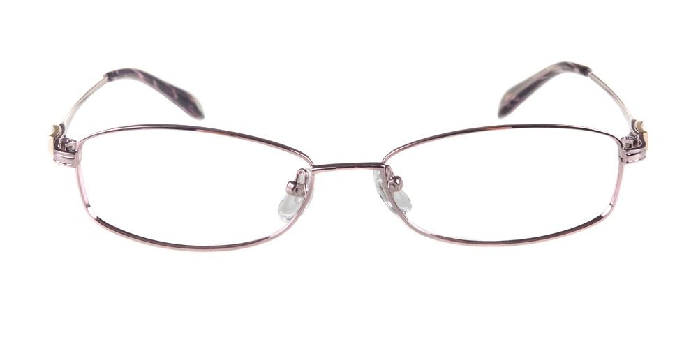 Emmie Pink Rectangle Metal Eyeglasses