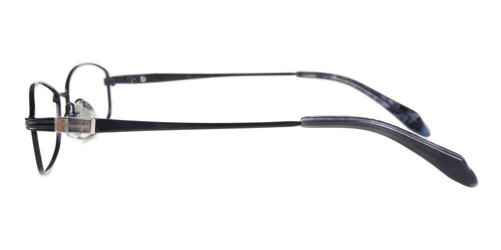 Emmie Black Rectangle Metal Eyeglasses
