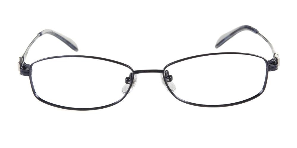 Emmie Black Rectangle Metal Eyeglasses