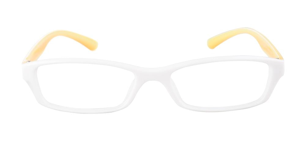 Sonoma White/Yellow Rectangle Plastic Eyeglasses