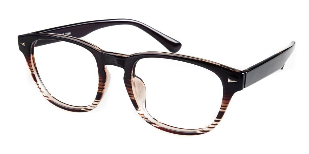 Middletown Black/Brown Classic Wayframe Plastic Eyeglasses