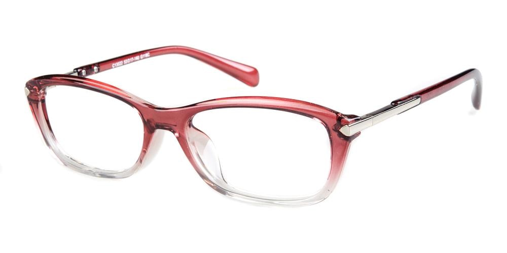 Marietta Burgundy Rectangle Plastic Eyeglasses