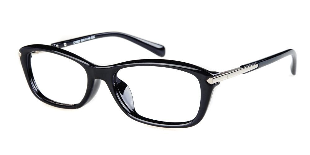 Marietta Black Rectangle Plastic Eyeglasses