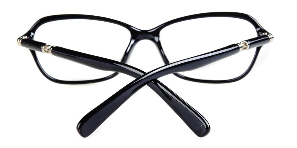 Muskogee Black Rectangle Plastic Eyeglasses