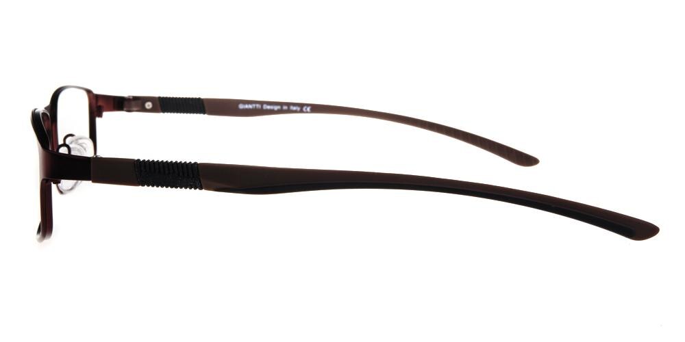 LaCrosse Brown Rectangle Titanium Eyeglasses