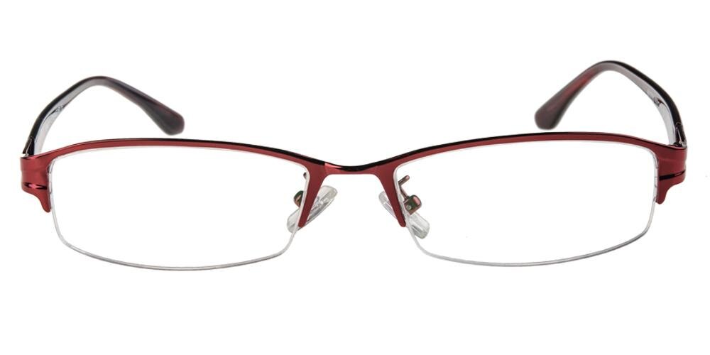 Aspen Red Rectangle Metal Eyeglasses