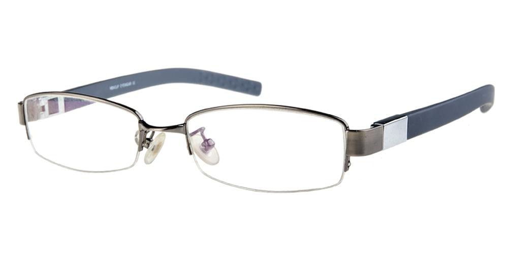 NewHaven Gunmetal Rectangle Metal Eyeglasses