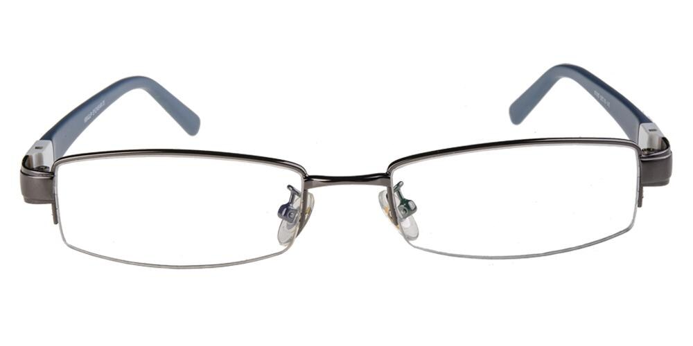 Gainesville Silver Rectangle Metal Eyeglasses