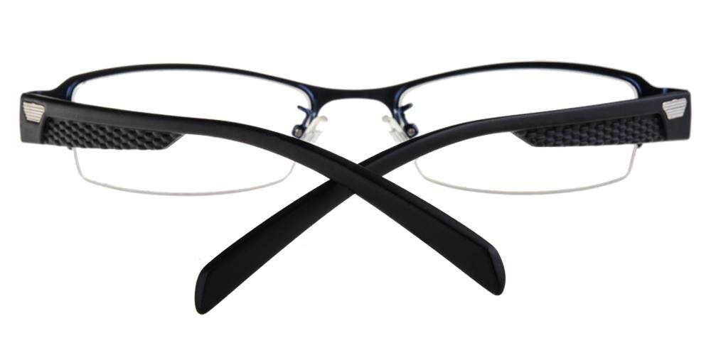 BocaRaton Blue Rectangle Metal Eyeglasses