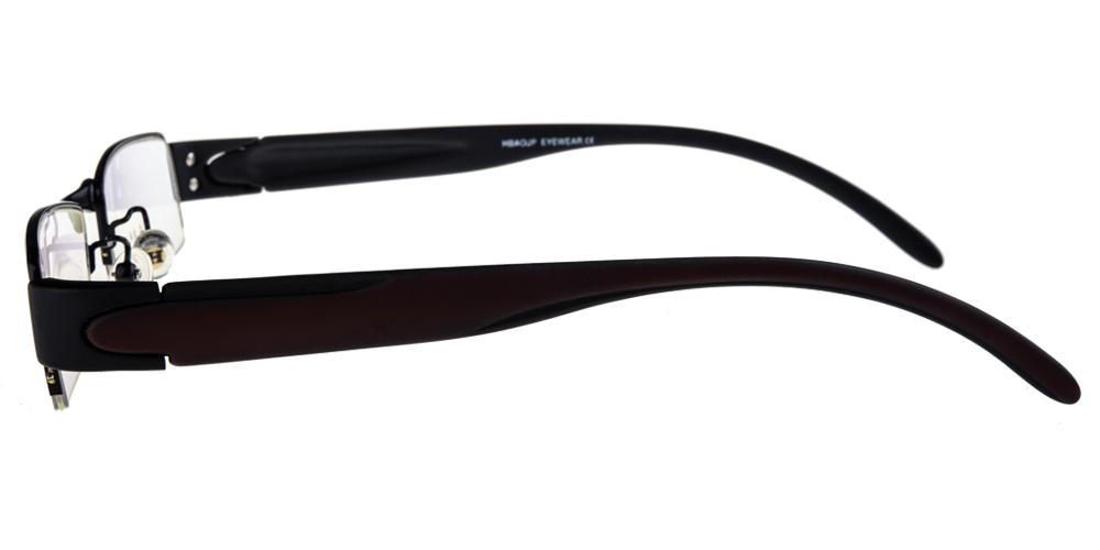 Mobile Black Rectangle Metal Eyeglasses
