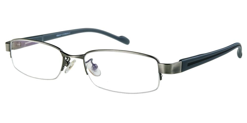 Gadsden Gunmetal Rectangle Metal Eyeglasses