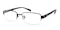 Modesto Black Rectangle Metal Eyeglasses