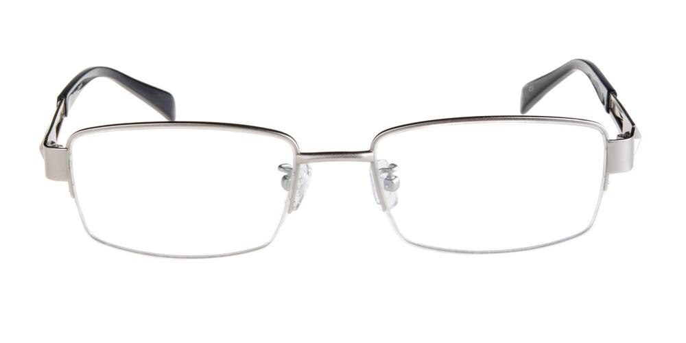 Modesto Silver Rectangle Metal Eyeglasses
