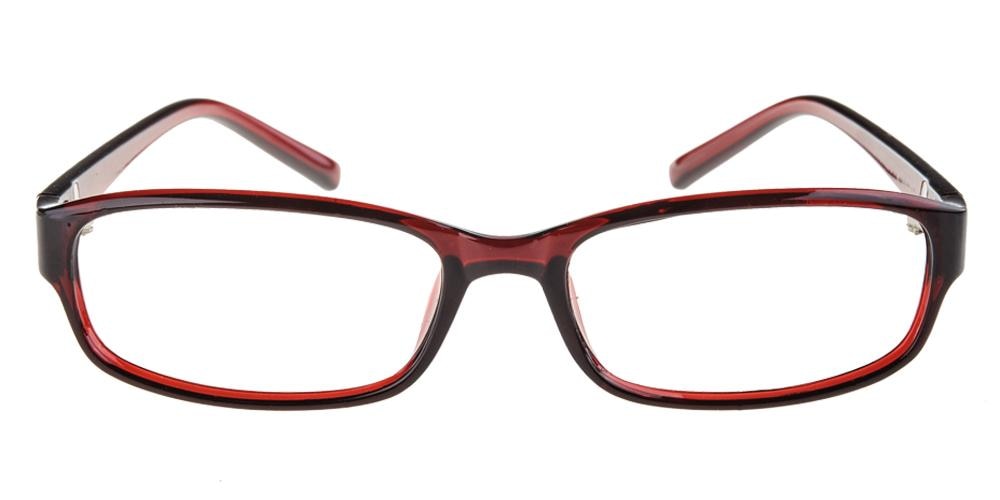 FortSmith Red Rectangle Plastic Eyeglasses