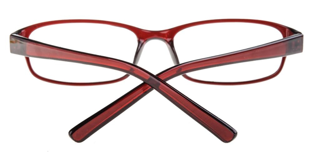 FortSmith Red Rectangle Plastic Eyeglasses