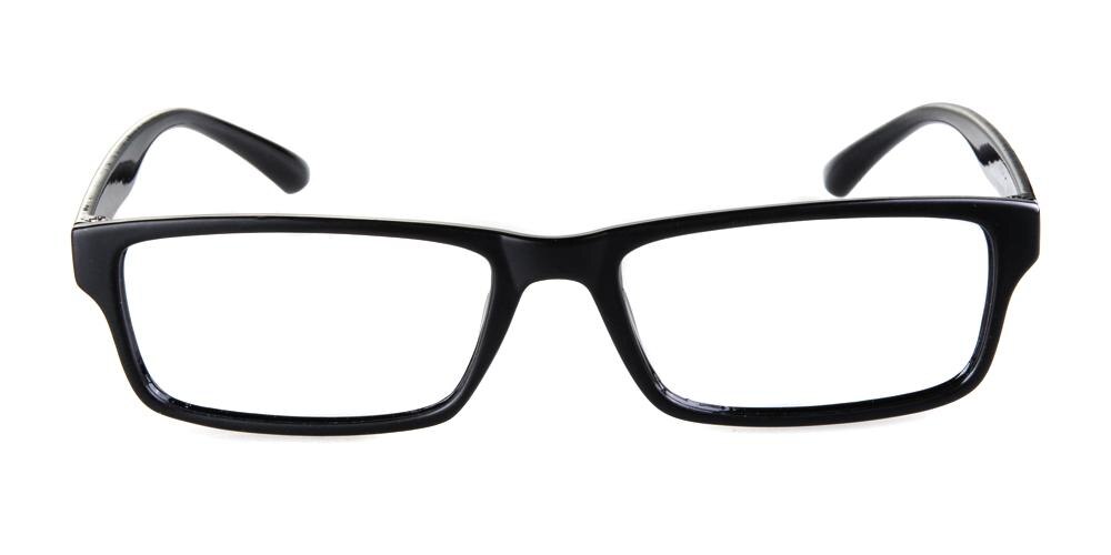 Ventura Black Rectangle Plastic Eyeglasses