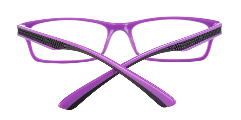 Barstow Black/Purple Rectangle Plastic Eyeglasses