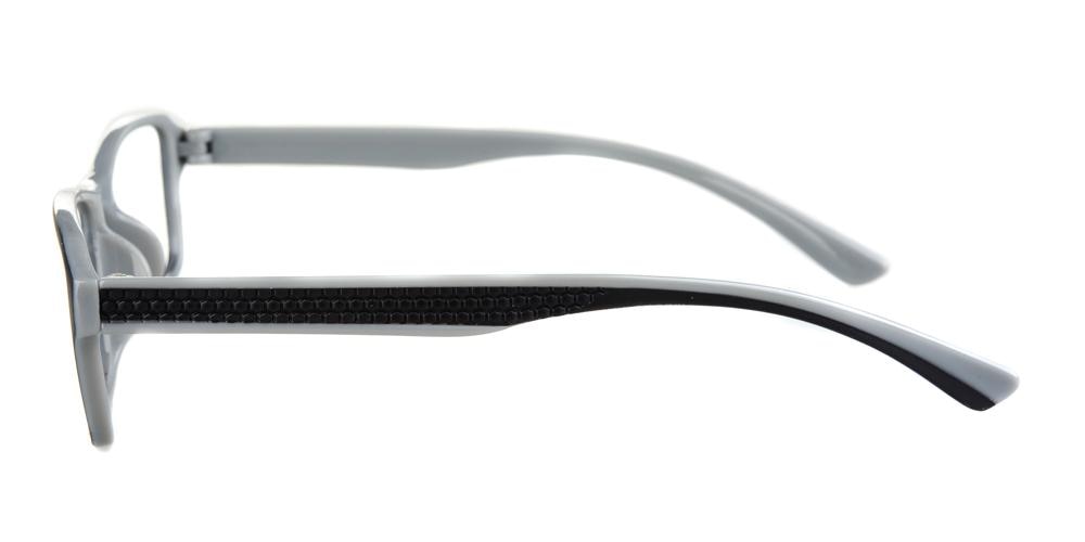 Salinas Black/Gray Rectangle Plastic Eyeglasses