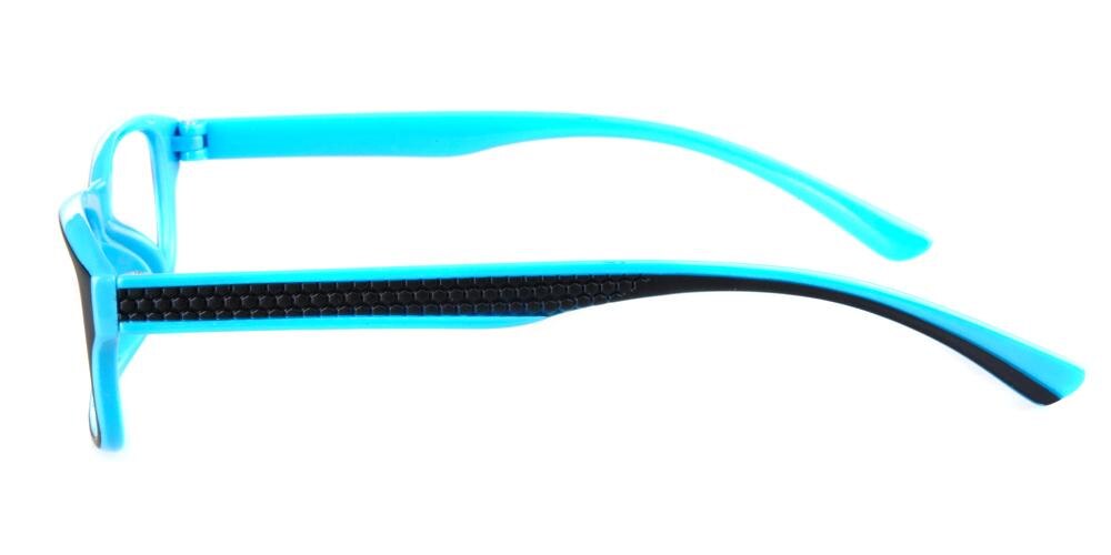 Pleasanton Black/Blue Rectangle Plastic Eyeglasses