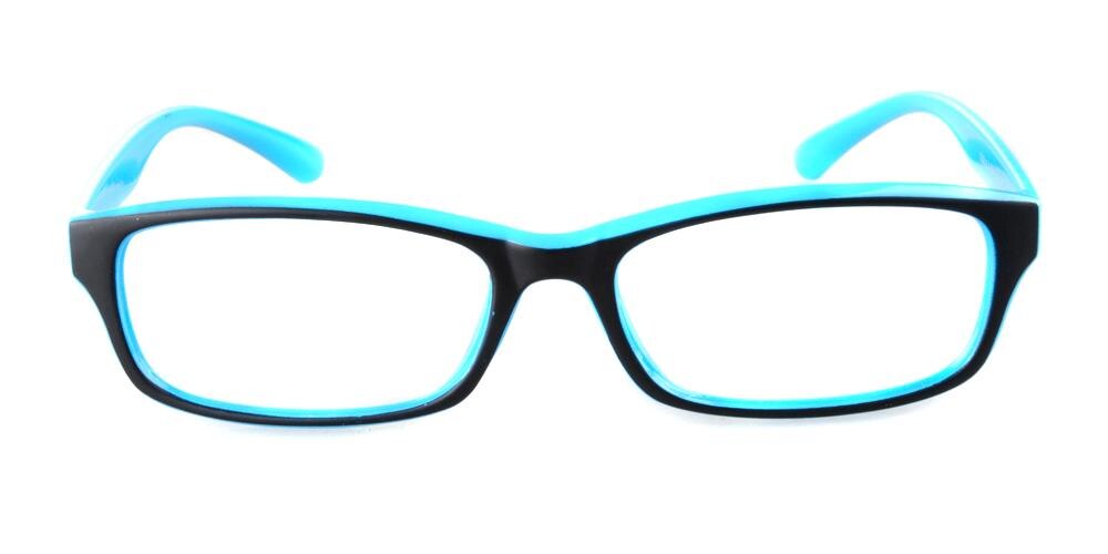 Pleasanton Black/Blue Rectangle Plastic Eyeglasses