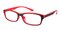 Pleasanton Black/Red Rectangle Plastic Eyeglasses