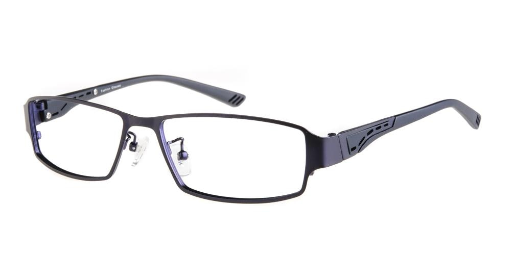 Kelowna Black Black Rectangle Metal Eyeglasses