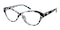 Pittsfield BlackWhite Cat Eye Plastic Eyeglasses