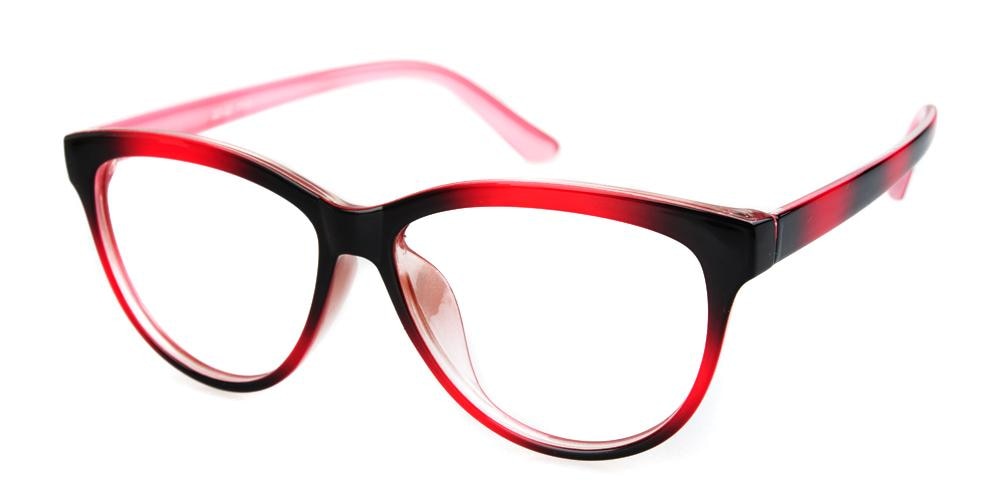 Louisville Red&amp;Black Cat Eye Plastic Eyeglasses