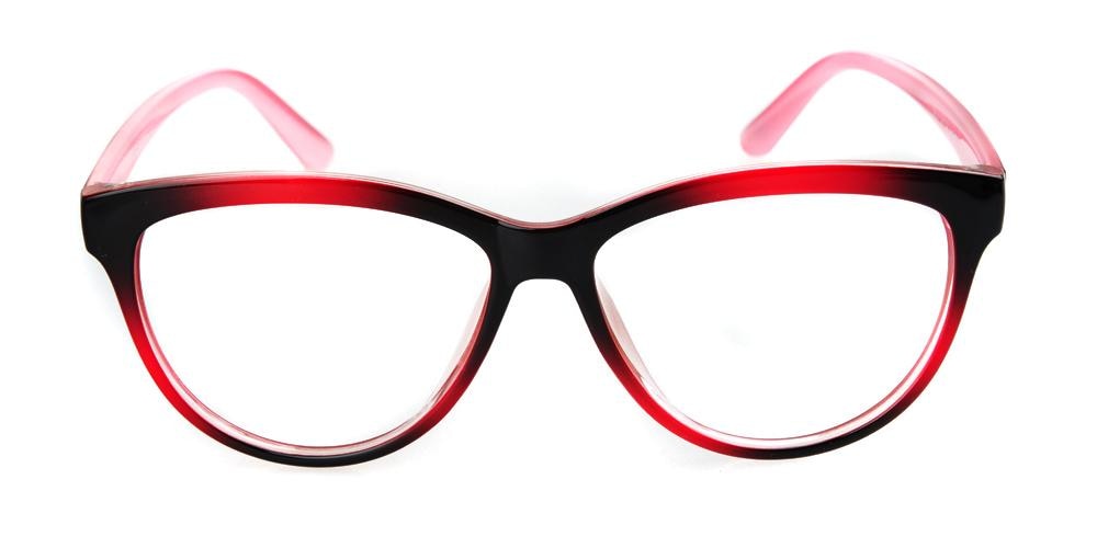 Louisville Red&amp;Black Cat Eye Plastic Eyeglasses
