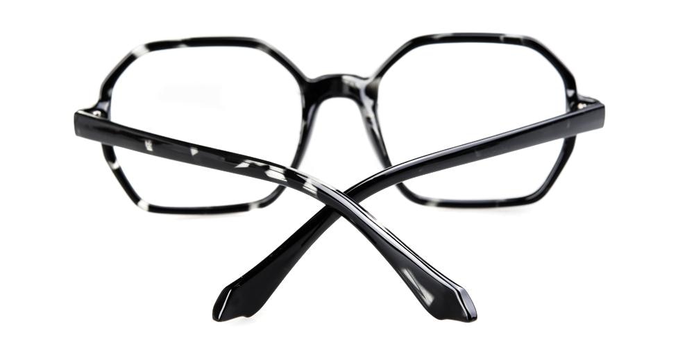 Coolidge Black&amp;Crystal Square Plastic Eyeglasses
