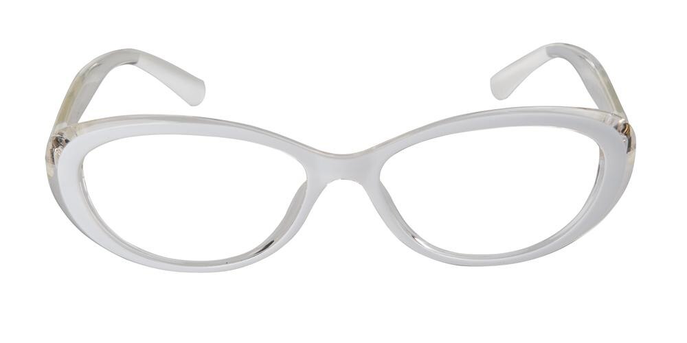 Fitchburg White Oval Plastic Eyeglasses