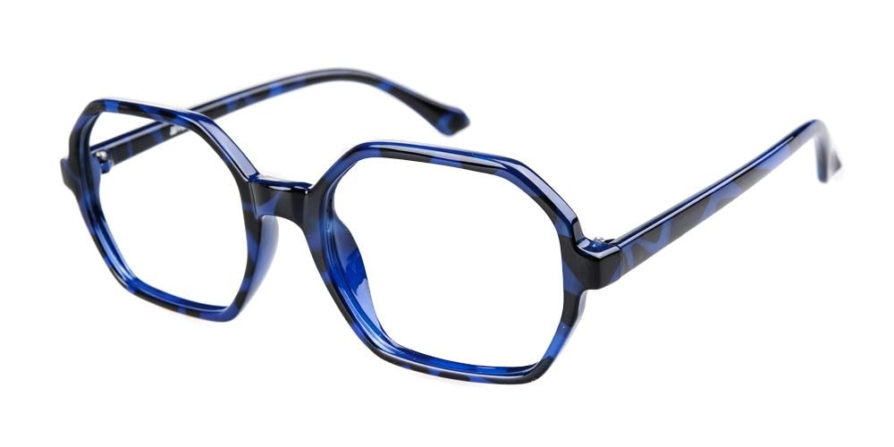 Coolidge Blue Square Plastic Eyeglasses