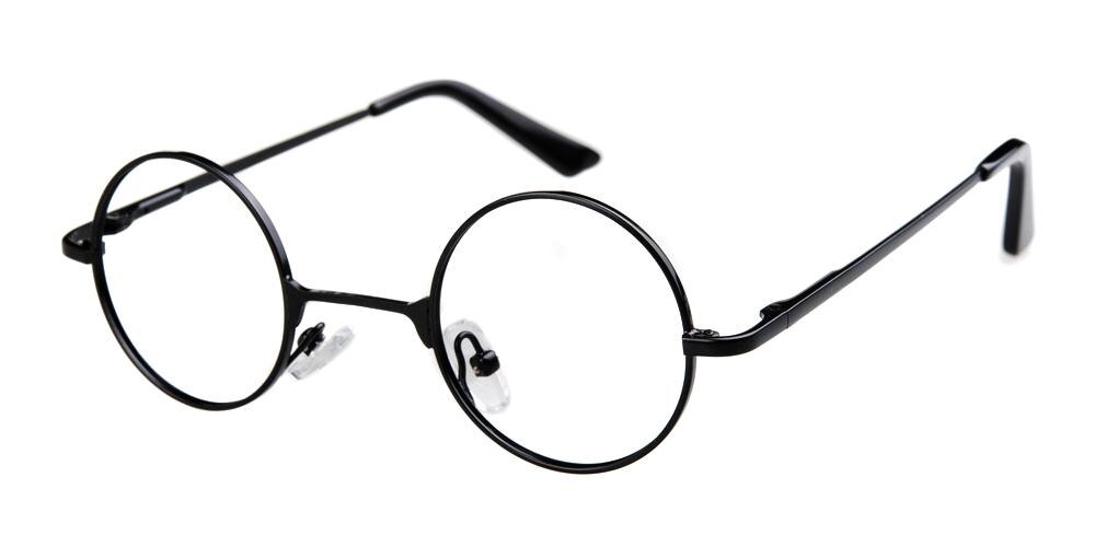 Hoboken Black Round Metal Eyeglasses
