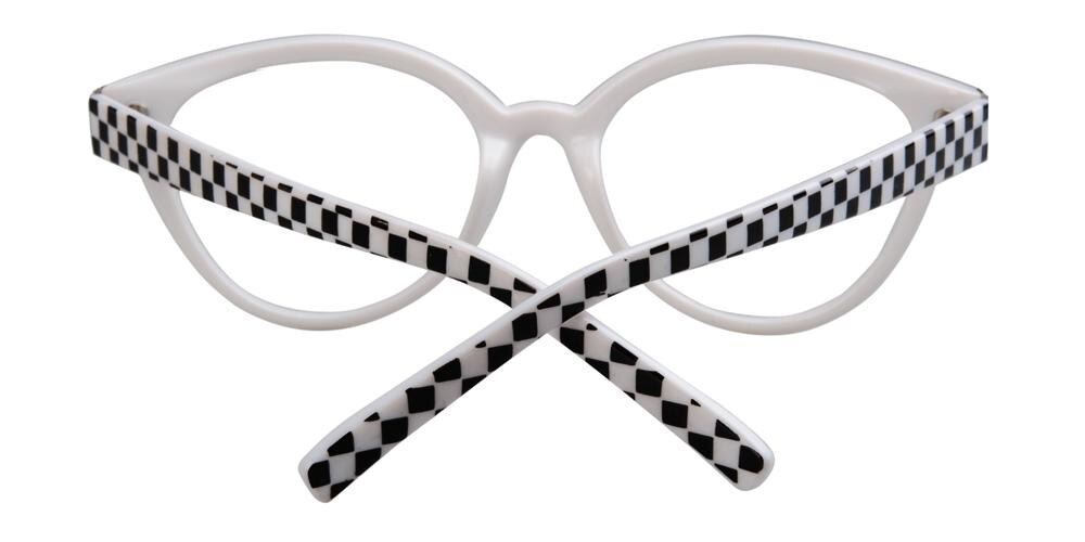 MapleGrove BlackWhite Round Plastic Eyeglasses
