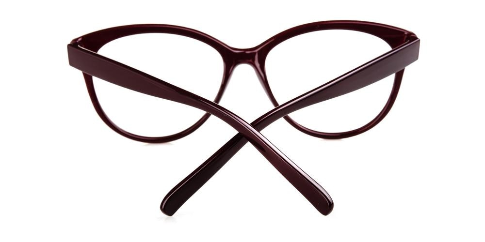 Norwood Burgundy Oval Plastic Eyeglasses
