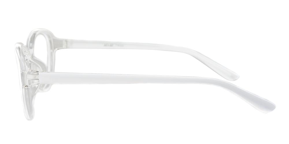 Rockville White Oval Plastic Eyeglasses