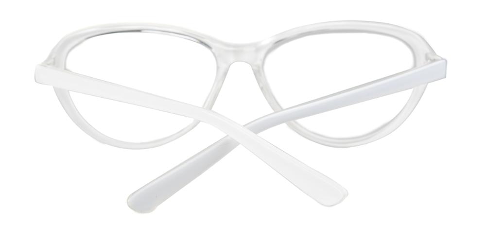 Rockville White Oval Plastic Eyeglasses