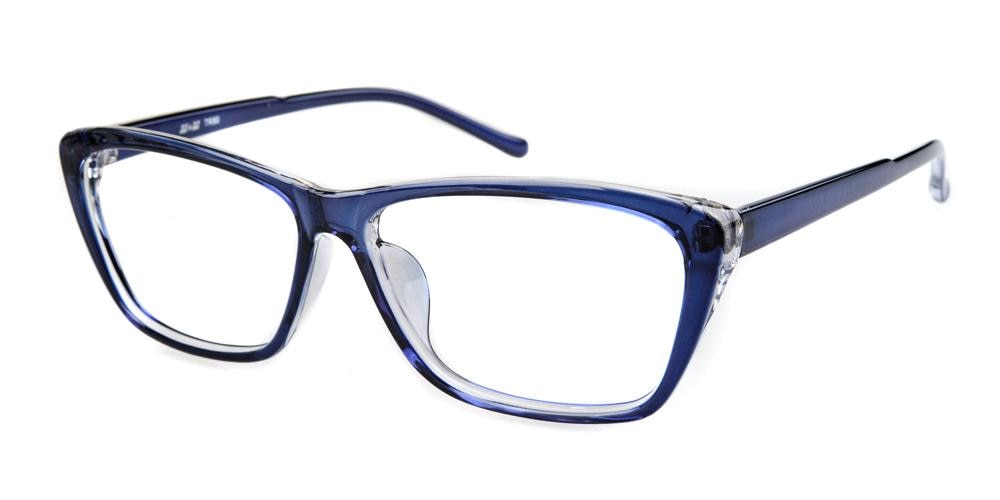 CouncilBluffs Blue Classic Wayframe Plastic Eyeglasses